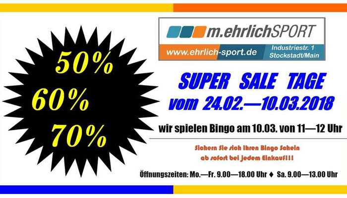 SUPER SALE TAGE 2018 - m.ehrlich SPORT